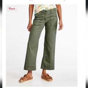 L.L. Bean's Women's Signature Cotton/TENCEL Utility Pants, Wide-Leg Ankle-Length